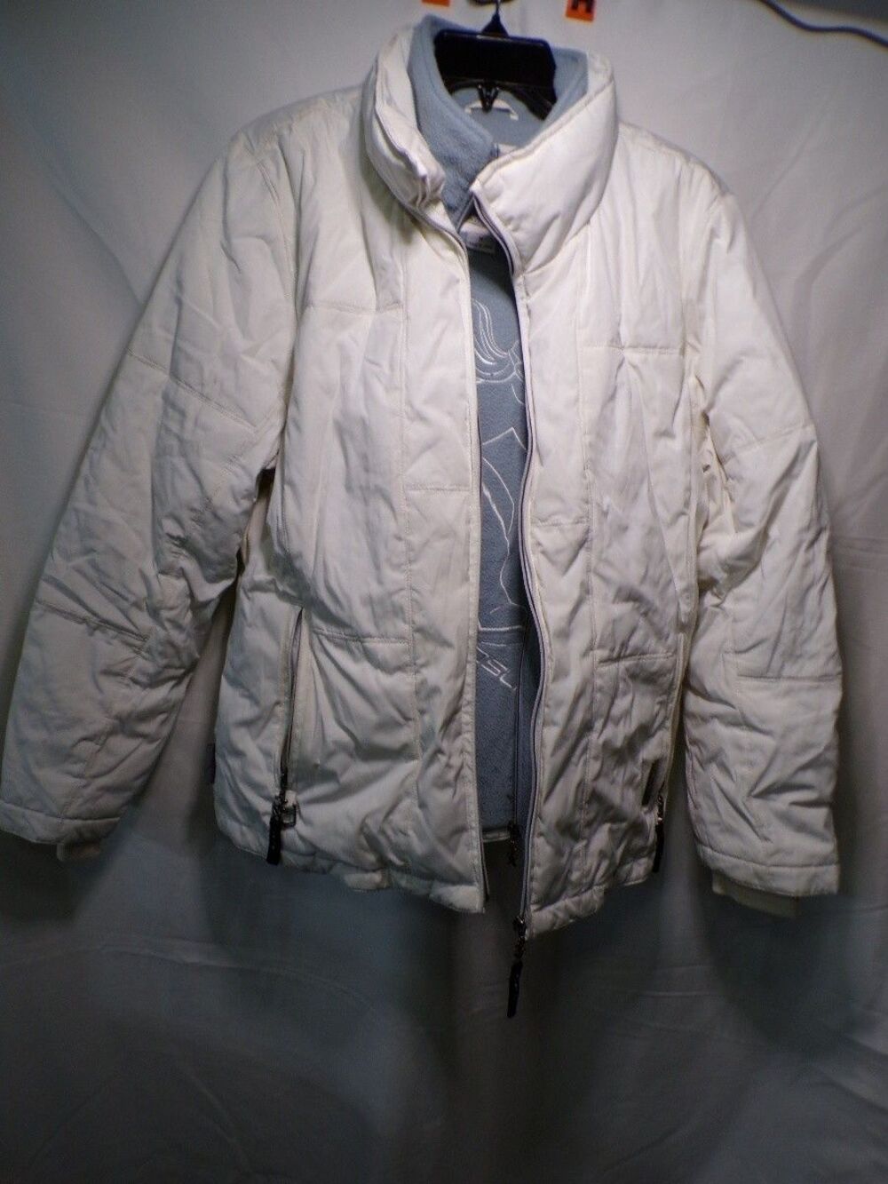 Zero Exposure Women's White Quilted Puffer Jacket M Water Repellent Full Zip